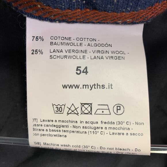 MYTHS Size 38 Yellow Black Plaid Wool Cotton Zip Fly Dress Pants - Picture 8 of 9